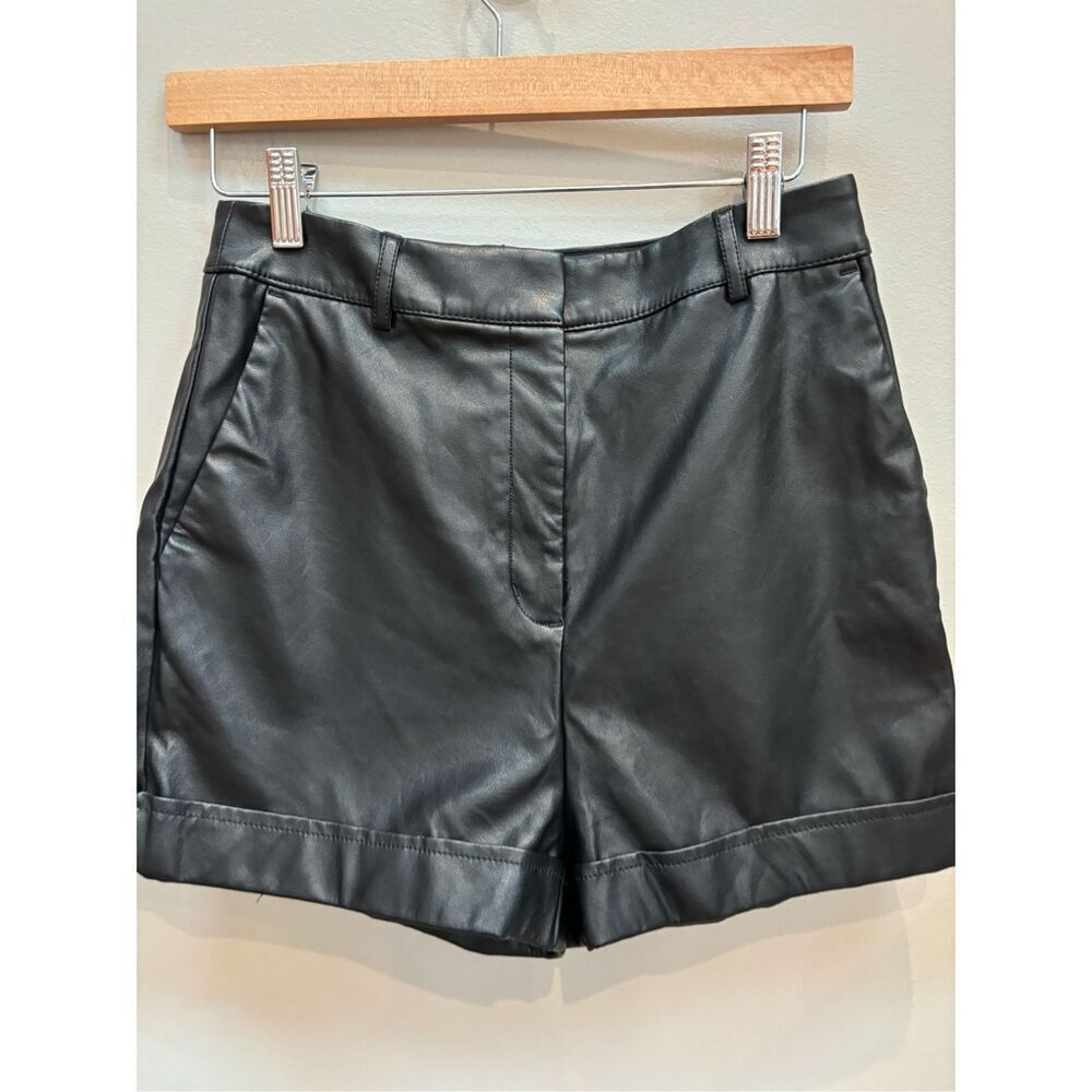 Express Black Faux Leather High-Rise Shorts
